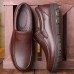 Men First Layer Cowhide Slip  On Slip Resistant Business Dress Shoes