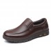 Men First Layer Cowhide Slip  On Slip Resistant Business Dress Shoes