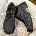 Men Genuine Leather Slip Resistant Soft Sole Lace  up Casual Shoes