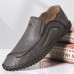 Men Genuine Leather Soft Sole Non Slip Hand Stitching Shoes