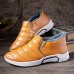 Men Winter Warm Plush Lining Soft Sole Slip Resistant Slip  On Casual Shoes