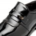 Men Brief Pointed Toe Non Slip Splicing Slip On Business Dress Shoes