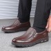 Men First Layer Cowhide Slip  On Slip Resistant Business Dress Shoes