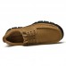 Men Genuine Leather Slip Resistant Soft Sole Lace  up Casual Shoes